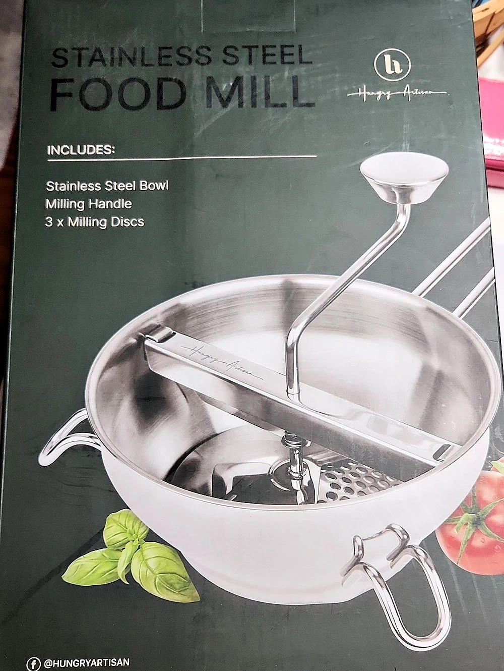 Hungry Artisan Classic Food Mill - 3 Discs Stainless Steel
